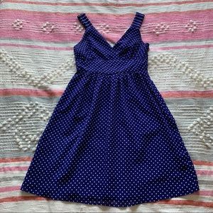 Gap London Crossover Blue Dot Dress